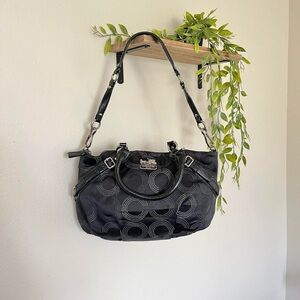 Vintage Coach Madison Sophia Black and Silver Shoulder Bag